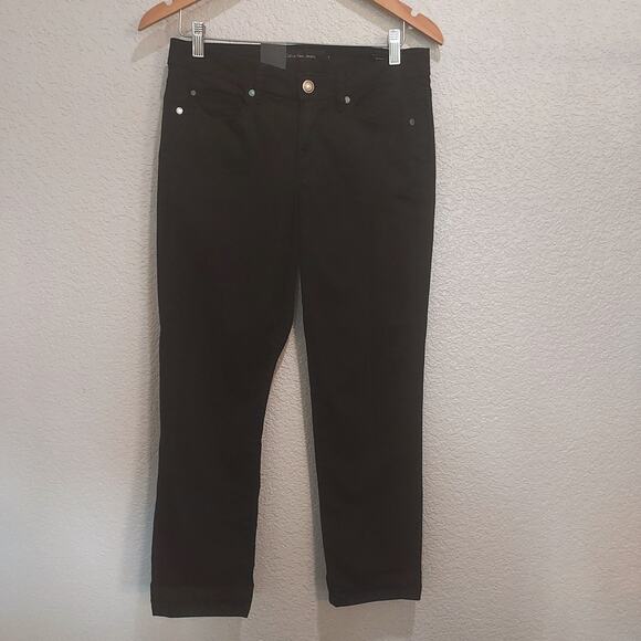 NEW Calvin Klein Black Power Stretch Skinny Crop Pants Size 6 - Picture 2 of 10
